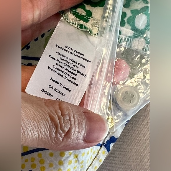 Talbots Womens Green Blue Paisley Blouse Medium Cottagecore Eyelet Summer Vibe - Picture 8 of 12